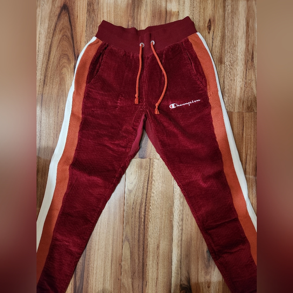 Champion Red Corduroy Joggers Mens Size Small